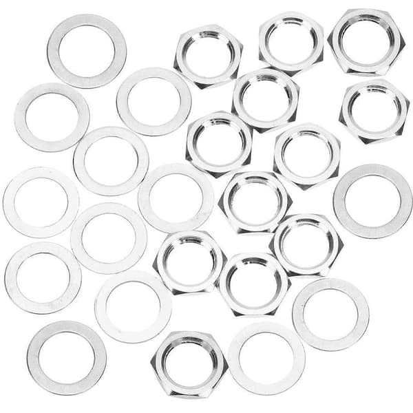 10 sett med gitarpotter Muttere Potensiometer Sekskantmutter og Skiver Gitardeler Silver 1.20X1.20X0.30CM