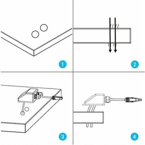 2 pcs Roof Feed-through Solar Cable Seal Weatherproof Double Cable Entry Box, Caravan and Boat ABS Cable Gland, White