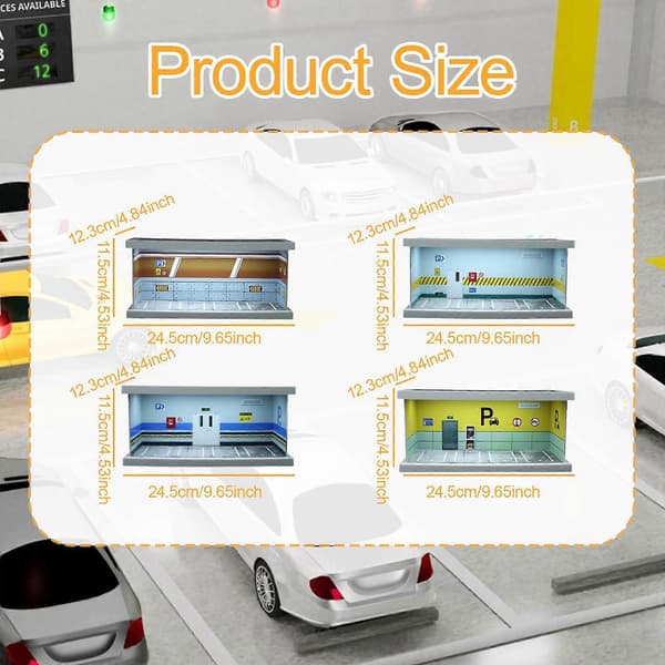 1/64 Skala Modellbil Displayfodral Displaybox Dekoration Fotorekvisita Scenario Style D