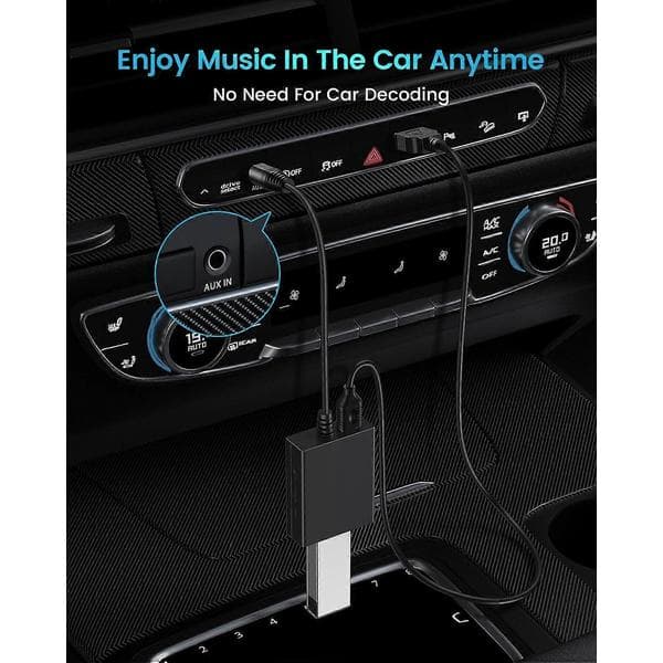 AUX-lydadapter, 3,5 mm han- til USB-hun-adapter til afspilning af musik fra USB-flashdrev i bilen