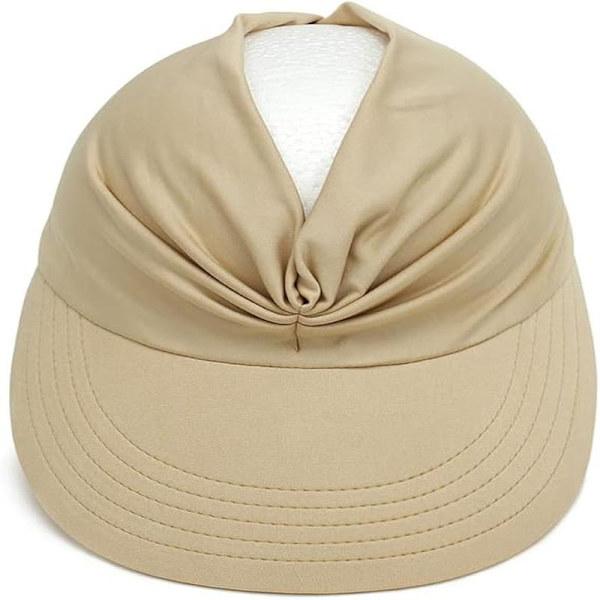 Solhatte til kvinder Bred skygge Visir UV-beskyttelse Sommer strandhat til kvinder Sammenfoldelige golfhatte off-white