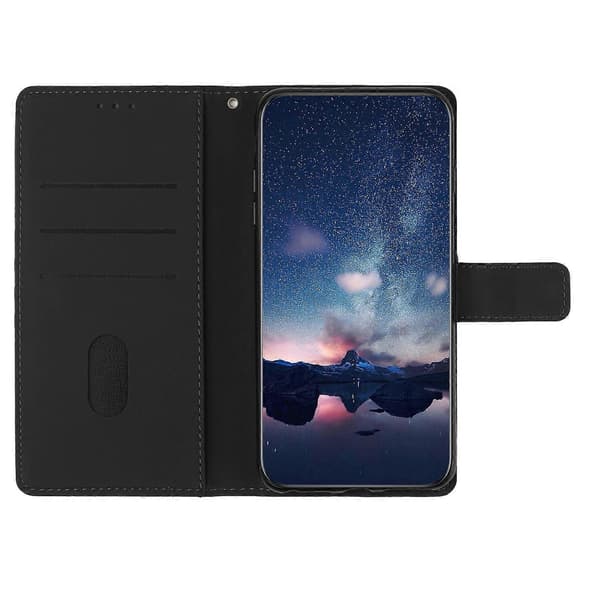 Diamantpräglat läderfodral för Xiaomi Poco X6 Black