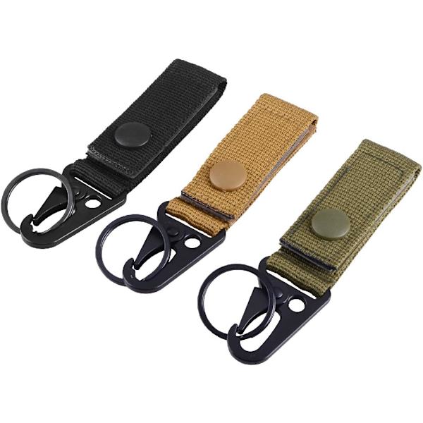 Nylon Webbing with Key Holder Tactical Belt Carabiner Hanging Buc