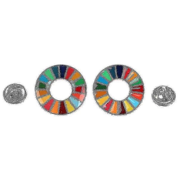 6 st Emalj SDGs Pins - 17 Färger Förenta Nationernas Hållbara Utvecklingsmål Broscher Basic 6pcs