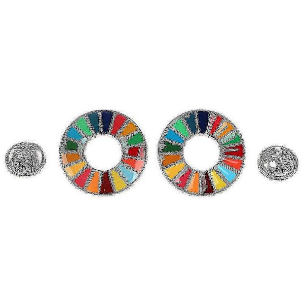 6 stk. emaljerte SDGs-pins - 17 farger Forente Nasjoners bærekraftsmål brosjer Basic 6pcs