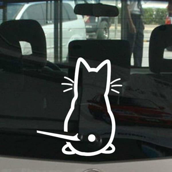 Søt Kitty Kattebil-dekorasjon BAnimal Katteveggkunst