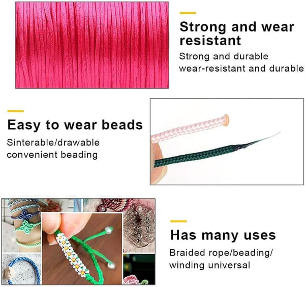 Armbandssnören, flerfärgad bomullstråd, flätad nylon