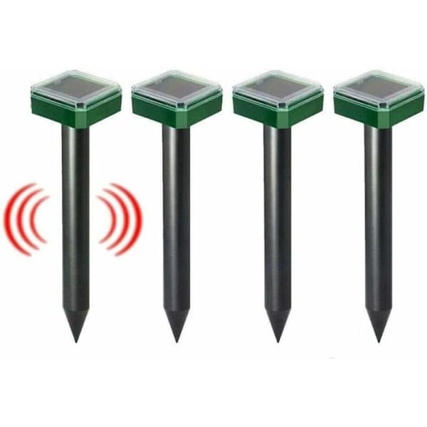 4-pack Solcellsdriven Mullvads- och Sorkskrämma, Skadedjursskydd, Vattentät, Solcellsdriven Djurskrämma