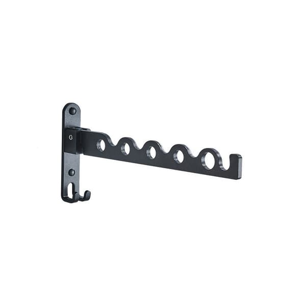 Wall Mounted Clothes Rack, Foldable Drying Rack Hook Hanger for Balcony, Bathroom, Bedroom, Laundry Room Bed (Black)