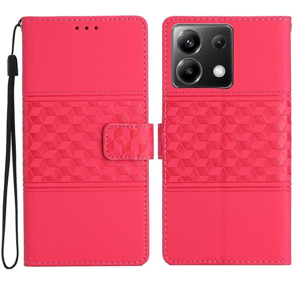 Diamantpræget læderetui til Xiaomi Poco X6 Red