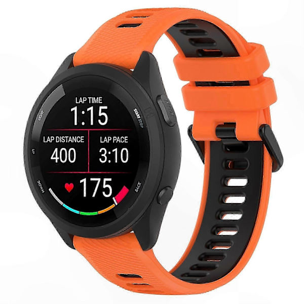 Dobbeltfarvede 18 mm silikone urremme til Forerunner 265S erstatningsrem Multicolor Style A