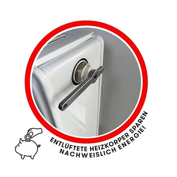 Luftenøkkel, rustfritt stål, elementnøkkel, radiatorventilhåndtak, firkantnøkkel, elementventilasjon, A