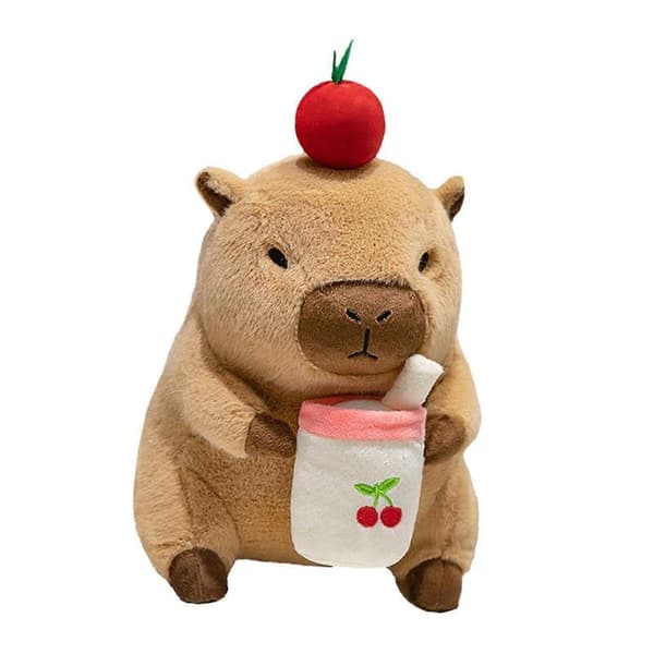 Capybara Kosedyr, Plysj Capybara Dukke, Søt Capybara Kosedyr 40cm Cherry