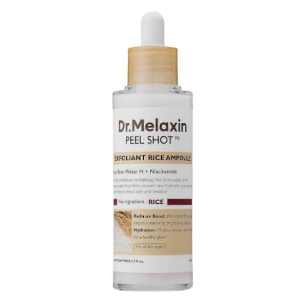 Dr.Melaxin Peel Shot Glow White Rice Peeling Ampull & Peel Shot Glow Black Rice Peeling Ampull för alla hudtyper 80ml Vit
