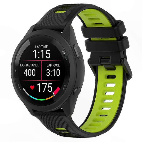 Dobbeltfarvede 18 mm silikone urremme til Forerunner 265S erstatningsrem Multicolor Style I
