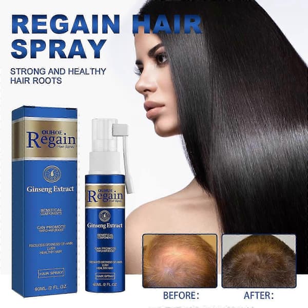 Regain Hårspray Tät Hårväxtspray Röd Ginseng Hårspray 60ml 241067 Blå