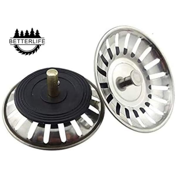 2 Pcs Universal Basket Drain 8 cm Stainless Steel Sink Strainer Filter Double Layer Sink Stopper Sink Drain