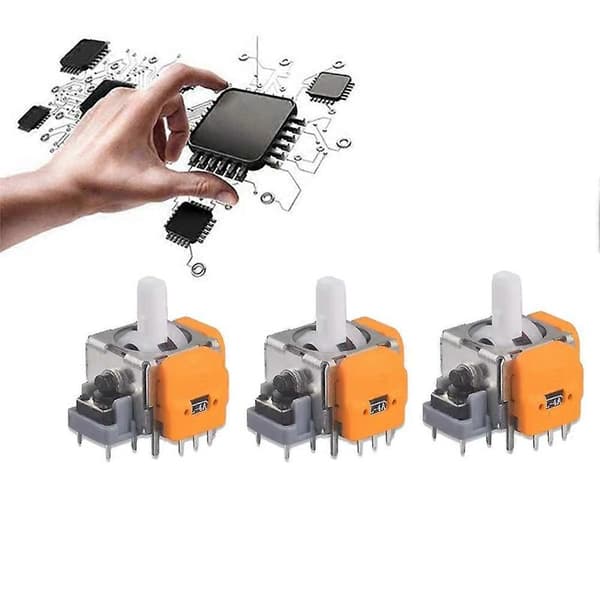 10 stk. Hall Elektromagnetisk Joystick til Switch Pro Gamepad Reparationsdele Joystick Modul Uden Drifting Thumbsticks Yellow