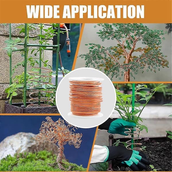 Copper Wire, 99.9% Soft Pure Bare Copper Wire for Gardening, Electroculture, 16 Gauge/1.3mm Diameter (20m)