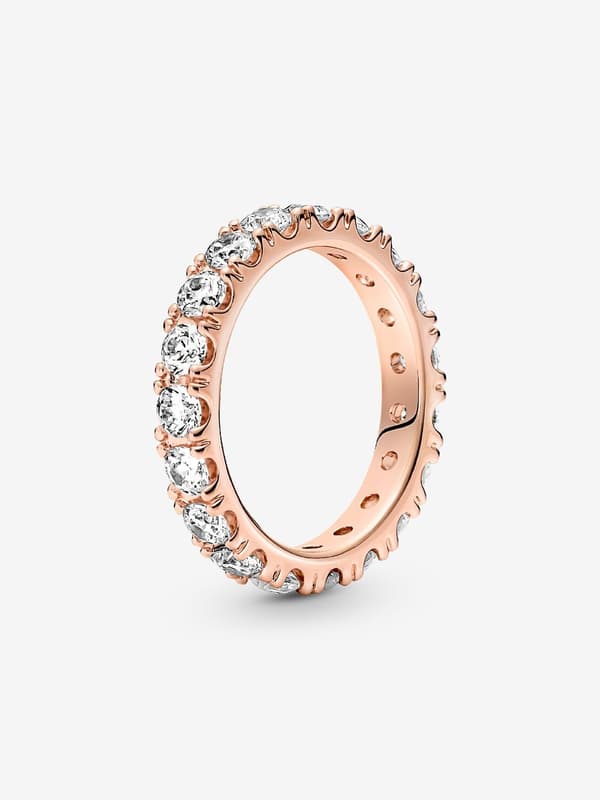 Pandora - Sparkling Row Eternity Ring - 14k rose gold plating Circumference: 54mm