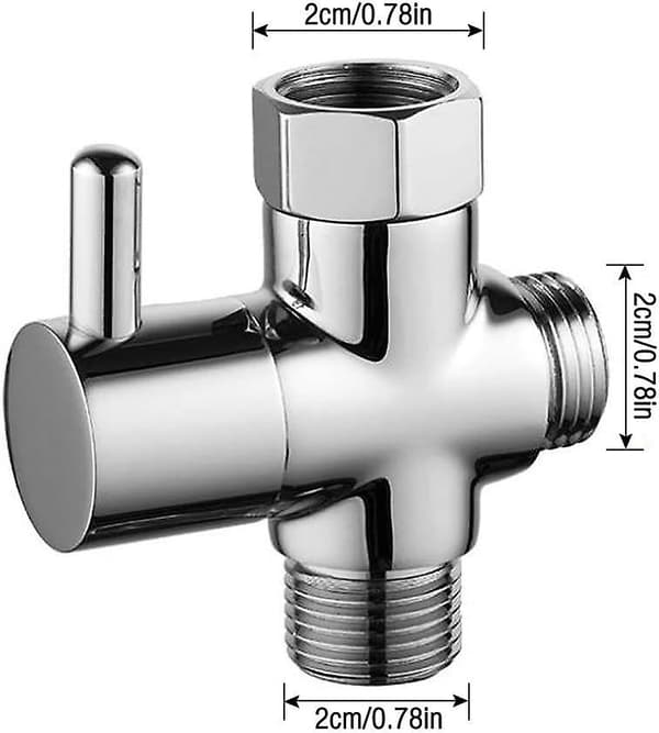 3-veis omkaster, omkaster, g 1/2, massiv messing, dusj, adapter, omkaster, kobber, krom{ee}