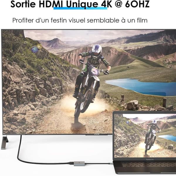 USB-C till Dubbel HDMI 4k MST-adapter, bärbar USB C HDMI-hubb, typ