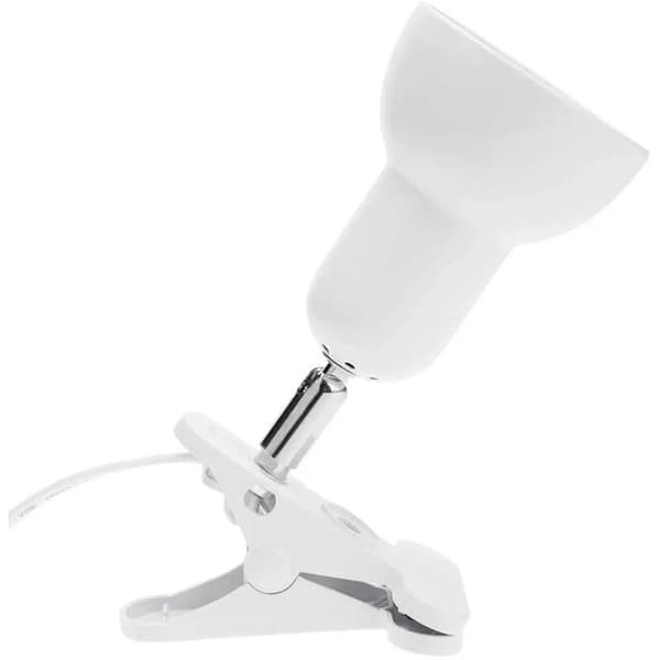 Table Lamp Holder Desk Lamp Clip 360 Degree Rotation E27 Bulb Socket Holder Lamp Base with Switch Cord Turtle Aquarium (White)