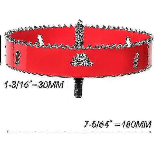 180 mm hullsag, HSS M42 bimetall HSS, hullsag med sekskantet skaft og bor 26s