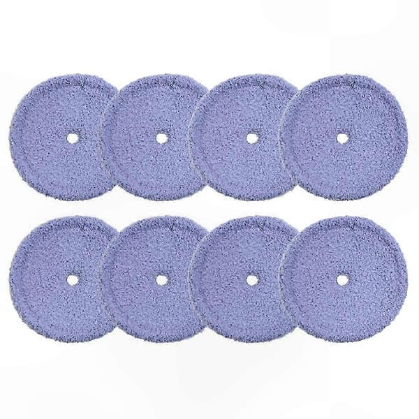 8-pack återanvändbara mikrofibermoppdynor för robotdammsugare BlueGray White