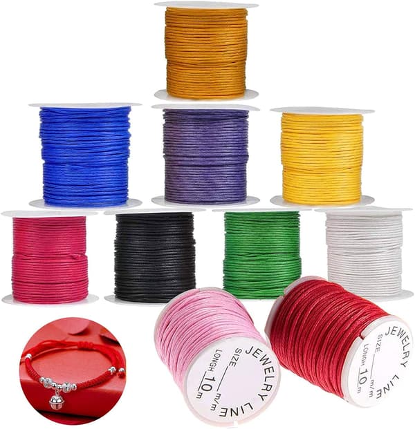 Bracelet Cords, Multicolored Cotton Thread, Braided Nylon