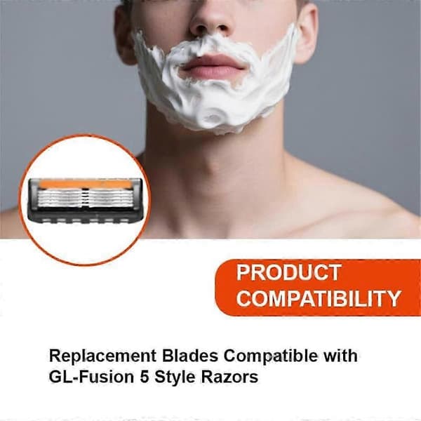 36 stk. blade til mænd - 5-lags rustfrit stål refills til -Fusion 5 Style barbermaskiner, udskiftningspatron