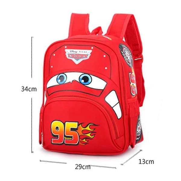 Lightning McQueen Bilar Tryck Barn Pojkar Tecknad Ryggsäck Skolväska Röd Red