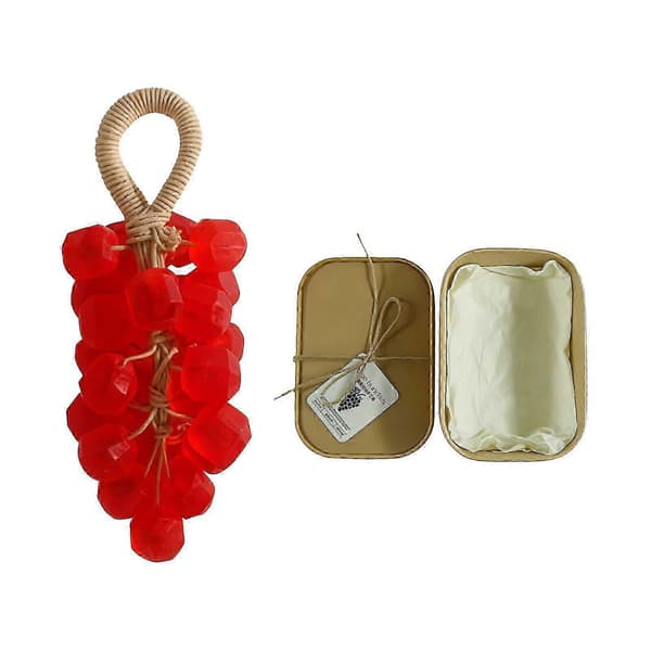 Amz Rose Gem Grape Soap (presentförpackning) Handgjord DIY Gem Transparent Grape Cluster Soap Presentförpackning Skonsam Handvård