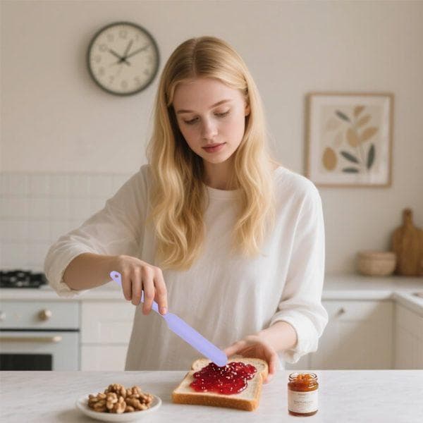 Silikonspatelsett, 4-delt varmebestandig, kompatibelt med baking, blanding, kake, smør