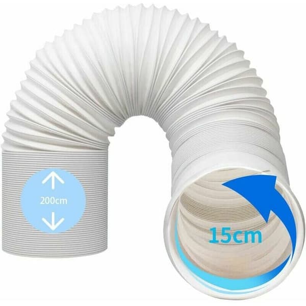 Extendable Hose for Portable AC, Air Conditioning Hose with Counter-Clockwise Thread, Heat-Resistant Polypropylene Construction Flexible for