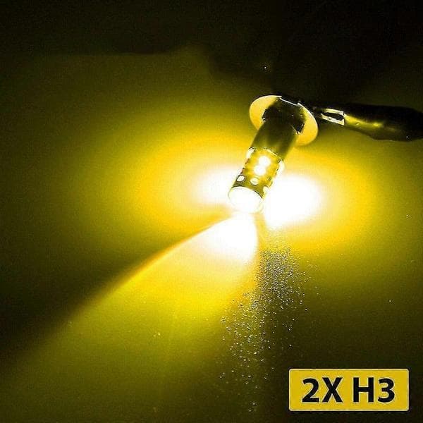 H3 100W Tehokas Cree Led 3000K Keltainen Sumuvalo Ajolamppu