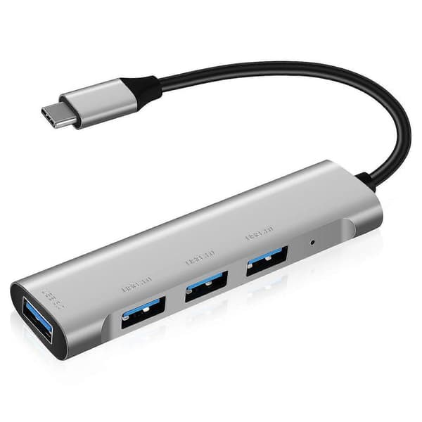 USB Hub USB-C 4 porter USB-hub USB-splitter for bærbar datamaskin USB-kontakt Hub Silver 36.50X2.50X1.00CM