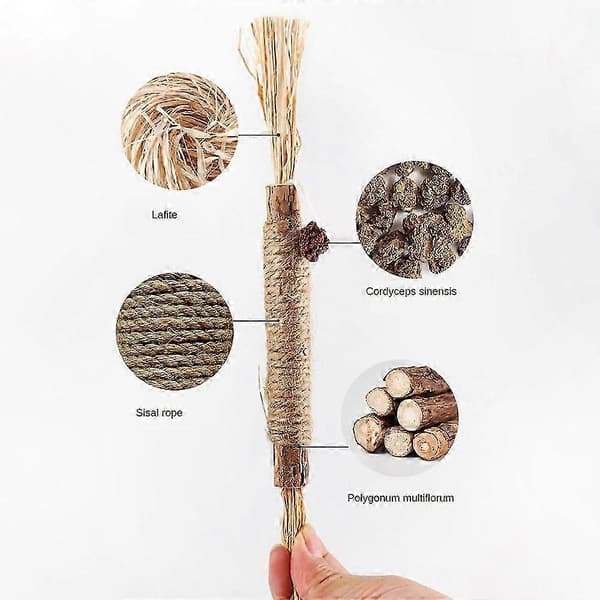 Hopeapuu-purutikku kissoille ja pennuille kissanmintulla hammashoitoon 5pcs