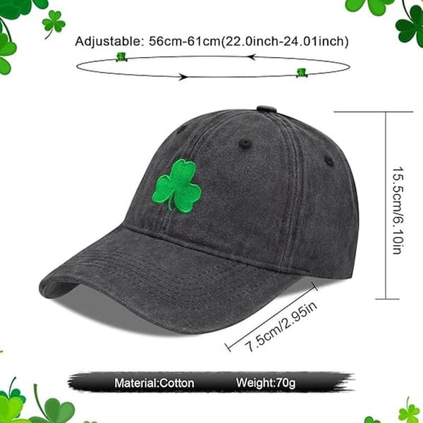 Grønn blad baseballcaps for kvinner menn brodert grønn heldig treblad morsom St Patricks Day-hatt