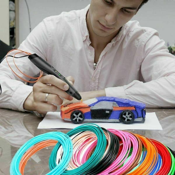 Praktisk og smuk 5M x 10 farver PLA-plast til 3D-pen 10 farver 3D-printerfilament Udskrivningsmaterialer Tilbehør
