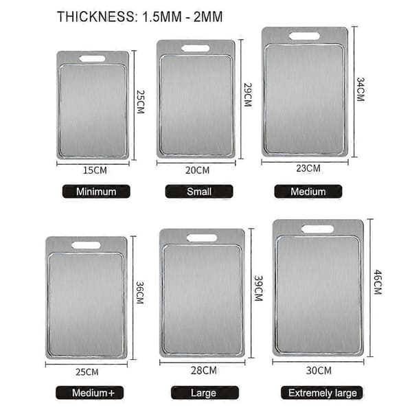 Titanium skärbräda dubbelsidig silver kraftig skärbräda Thickness 15mm 34*23CM