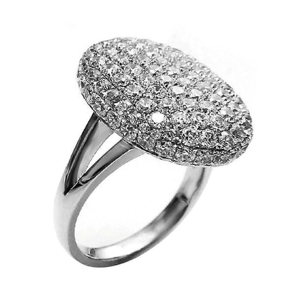 Udsalgsringe til kvinder 925 sølv krystal fuld diamant flash forlovelses vielsesring 8