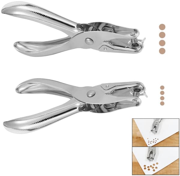 2 stk - Hullmaskin - 3mm, 6mm - hulltang - metallhullmaskin - papirhullmaskin