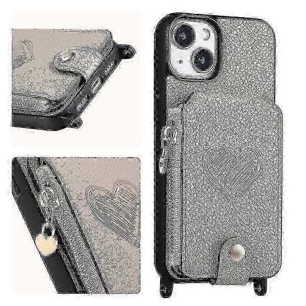 2025 iPhone 15 Plus -kotelo PU-nahkaisella suojakuorella Grey