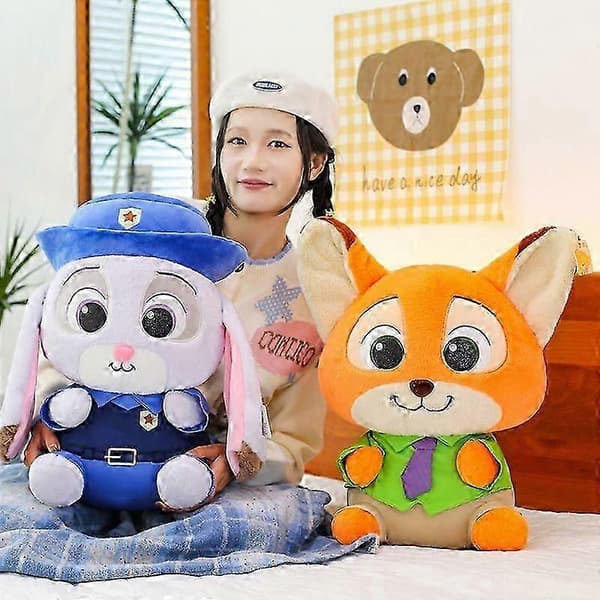 Zootopia Judy Hopps & Nick Wilde Plyslegetøj, Superbløde Udstoppede Dyr Dukker til Børnegaver B 45cm