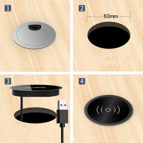 15W Built-in Wireless Desk Charger Fast Wireless Charger for Desk