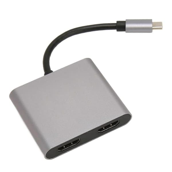Type C - kaksois-HD-sovitin USB C - kaksois-HD-telakointiasema MST-moninäyttö HD 4K -sovitin
