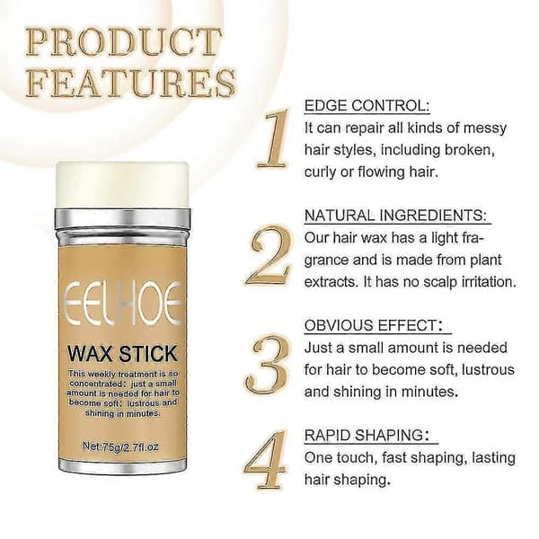 3 stk Styling Wax Stick Collection Broken Hair Artifact Hårvoks Stick Profesjonell Menn Og Kvinner Hårstyling Tilbehør