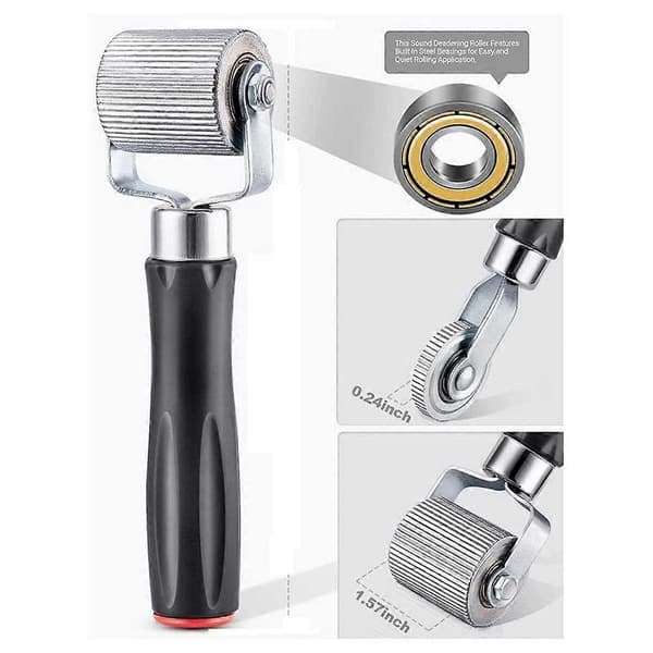 Bil Ljud Dämpning Roller Söm Roller, 2-Pack Värme Reduceringsmatta Ljud Roller Ljudisolering Verktyg för Bil BlackSilver