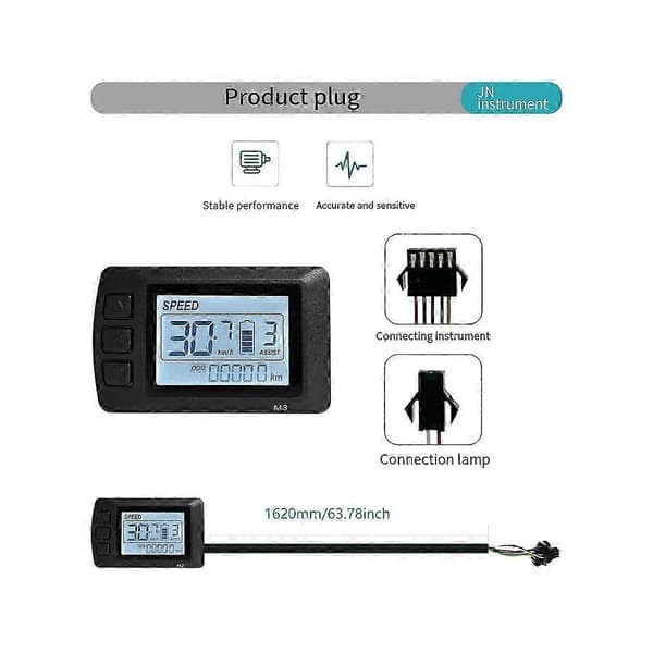 Ebike Display OMT-M3 Display SM Plug Intelligent LCD Elektrisk Sykkel Display Sykkeltilbehør 26s